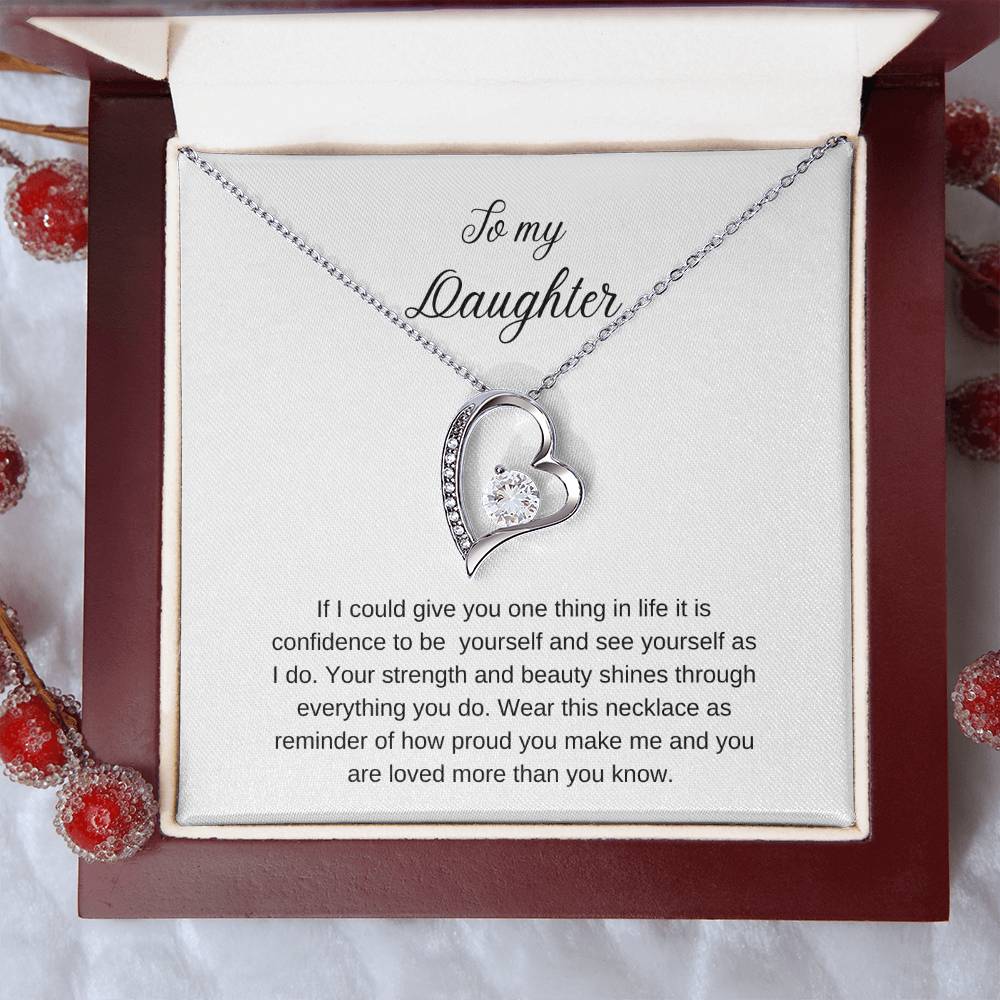 Daughter heart pendant necklace