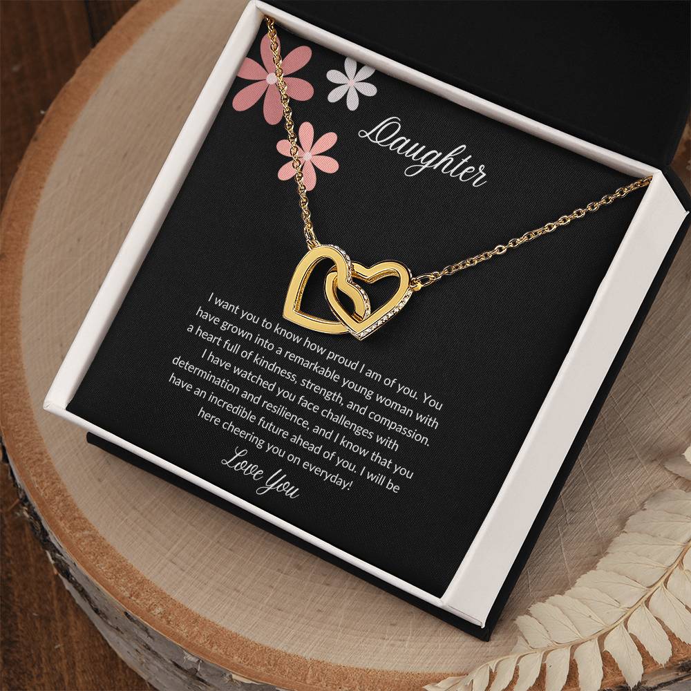Daughter linking hearts necklace