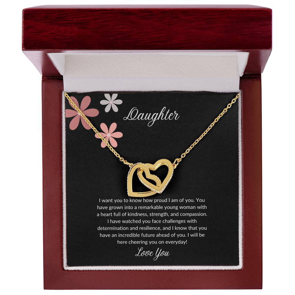 Daughter linking hearts necklace