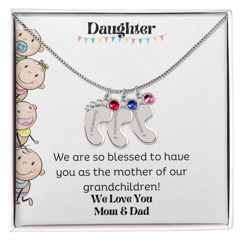 Daughter/grandchildren baby feet necklace