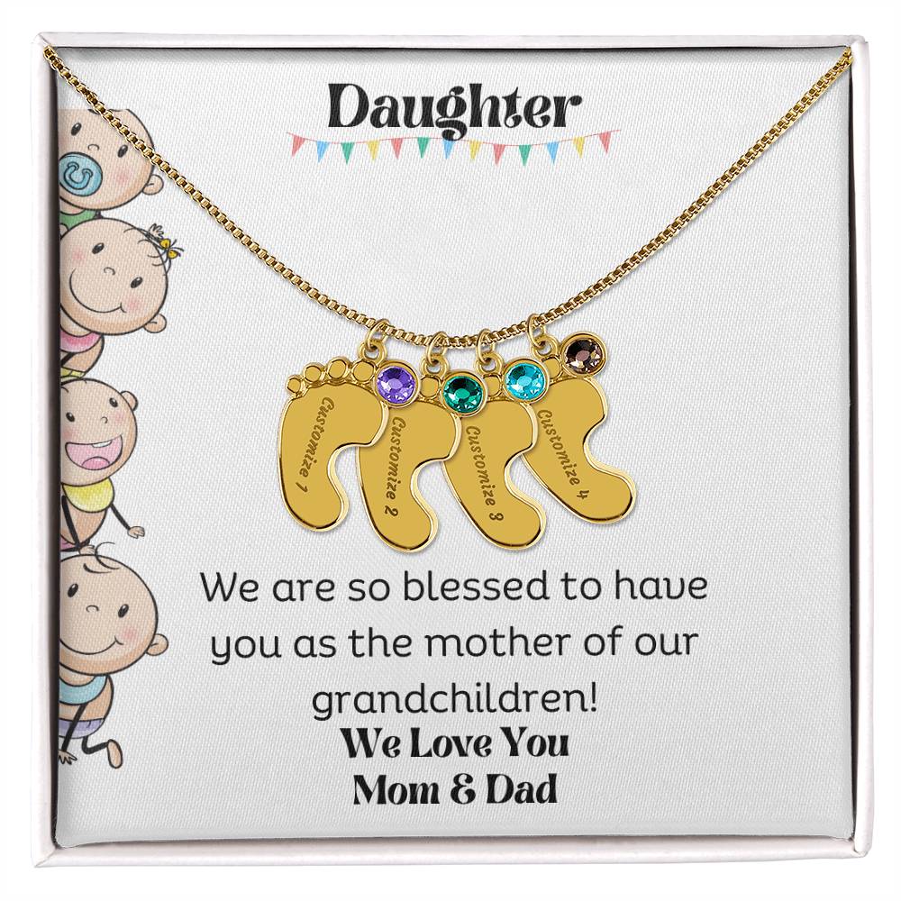 Daughter/grandchildren baby feet necklace