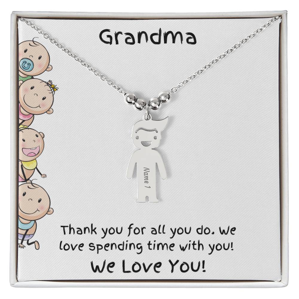 Grandma kid charm necklace