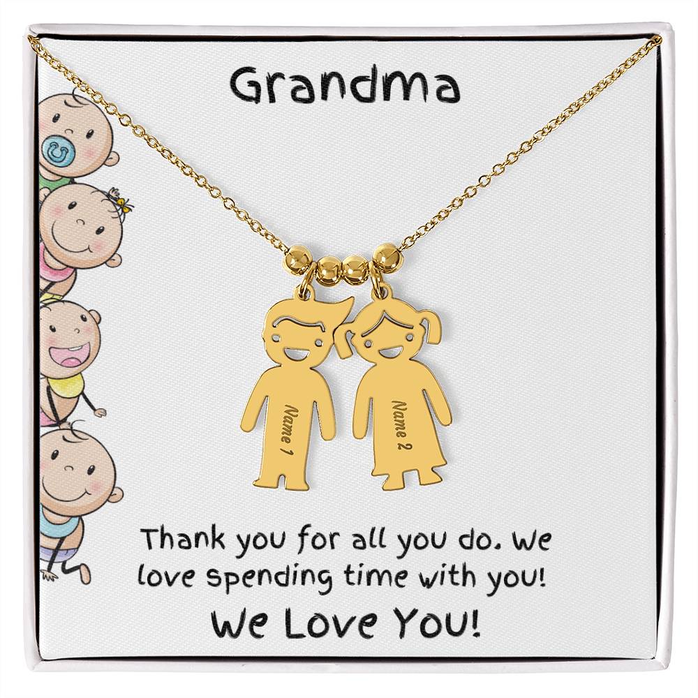 Grandma kid charm necklace